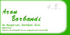 aron borbandi business card